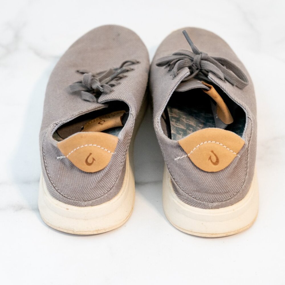 Olukai Ki'ihele Li Gray Lace Up Canvas Sneakers Shoes Women’s Size 7 - Picture 4 of 5